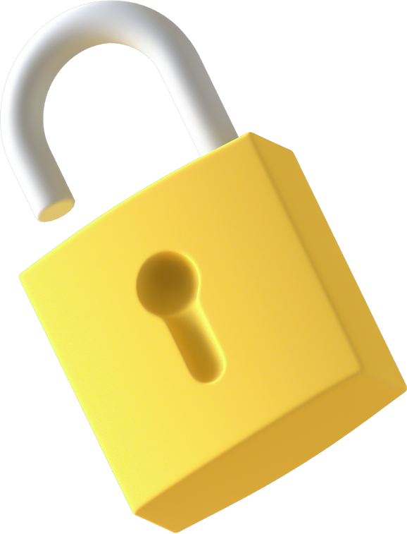 3D Floating Element Padlock
